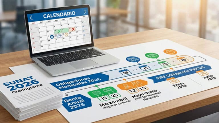 Cronograma SUNAT 2026 Obligaciones Tributarias del Calendario Anual y Mensual