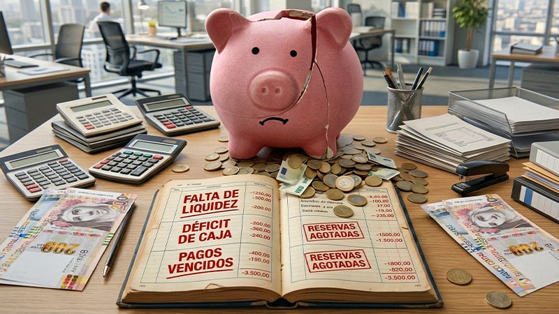La causa principal la falta de liquidez es el desajuste entre ingresos y pagos.